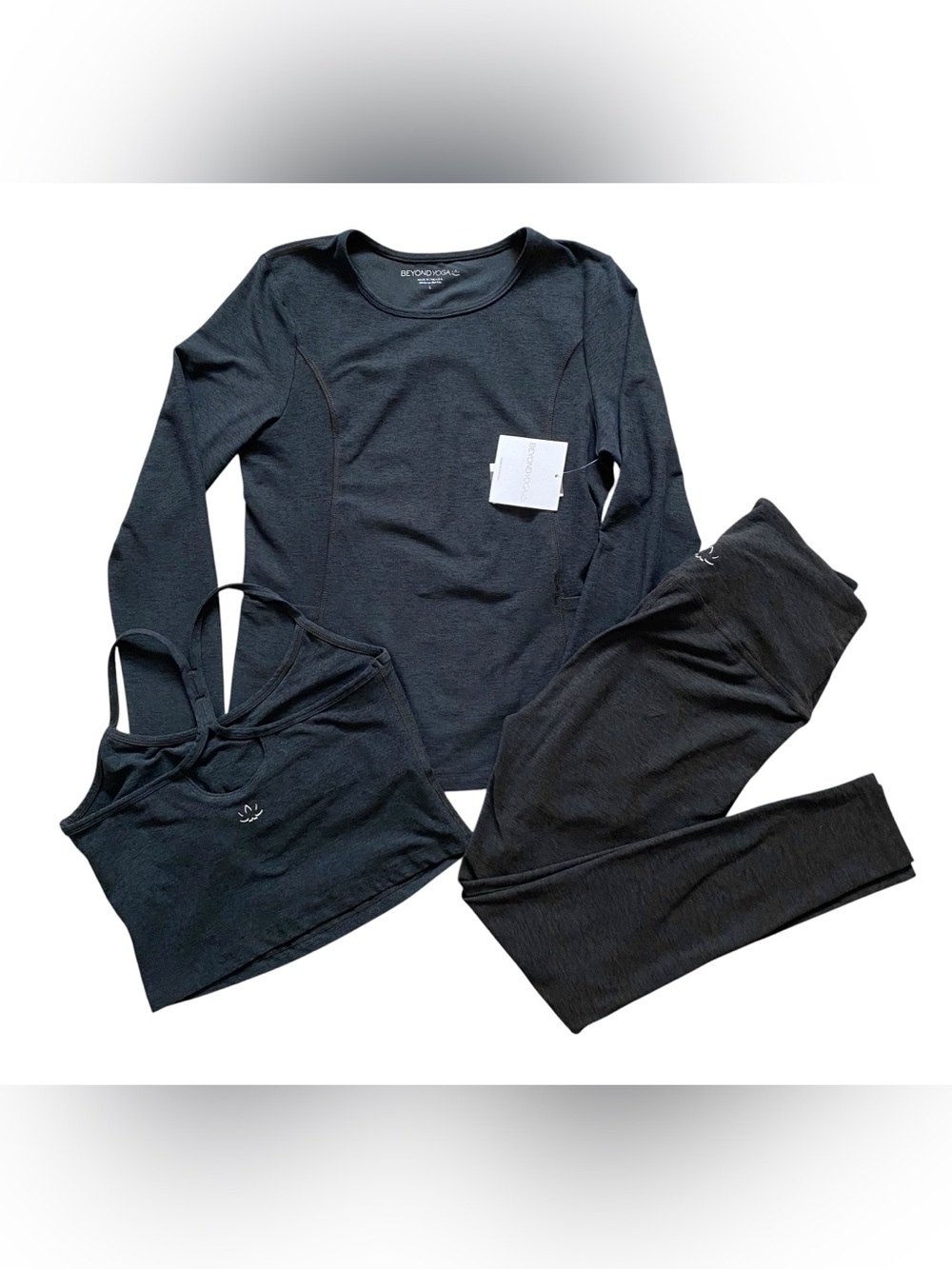 Beyond Yoga Spacedye Set Women’s Large 3-piece Long Sleeve Tank Top Leggings